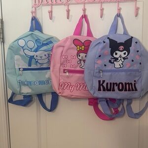 Sanrio Cinnamoroll, My Melody, Kuromi Backpacks - Blue, Pink, Purple